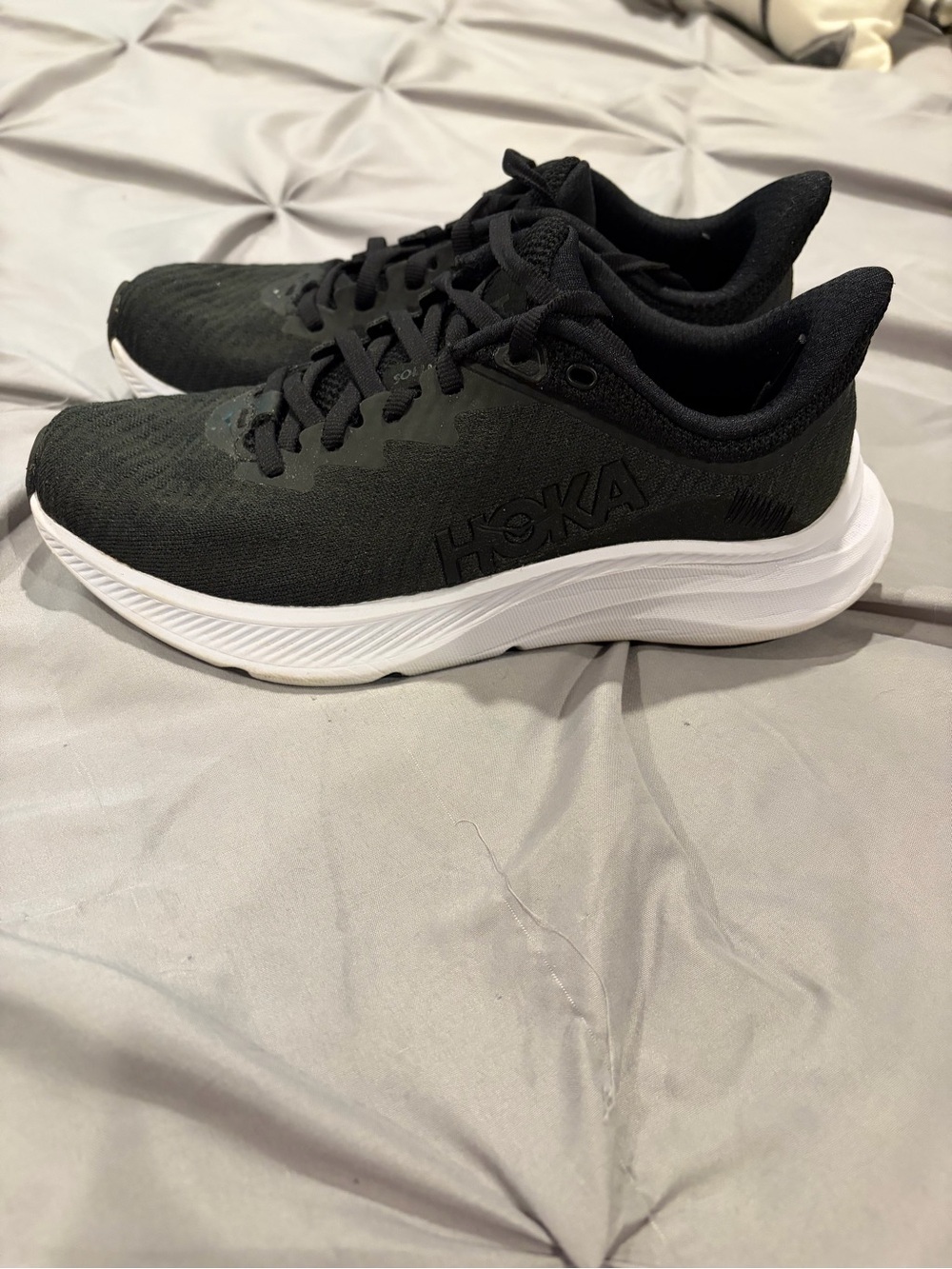 Women’s Hoka Solimer Black Athletic Trainers with White Midsole